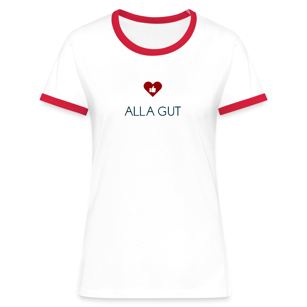 DAMEN KONTRAST SHIRT- ALLA GUT TRANSPARENT - Weiß/Rot
