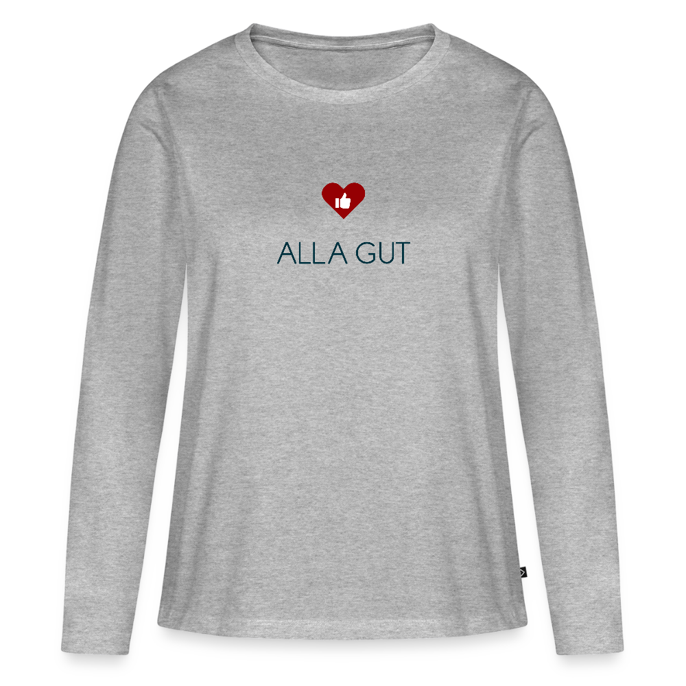 DAMEN ORGANIC LANGARM-SHIRT - ALLA GUT TRANSPARENT - Grau meliert