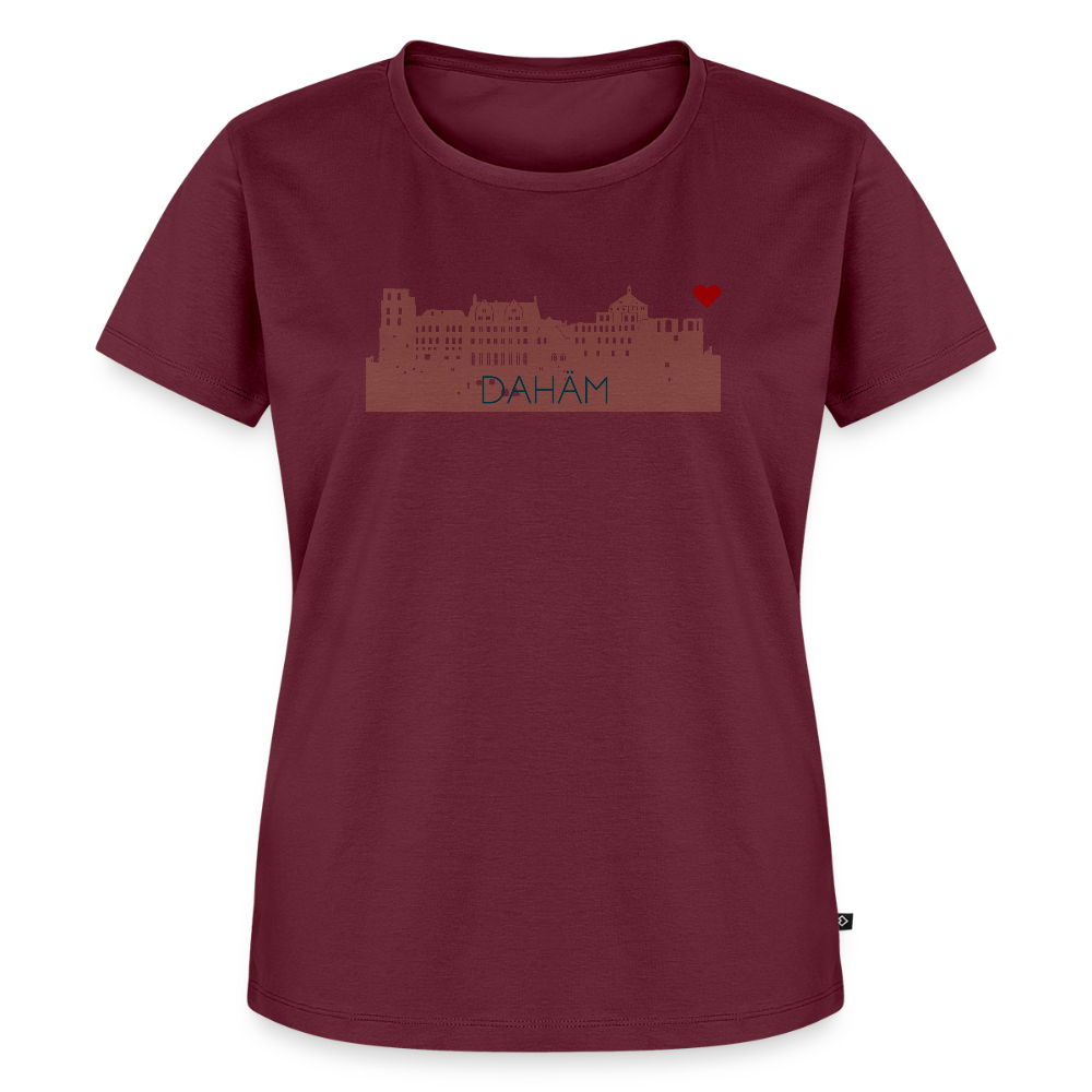 DAMEN ORGANIC SHIRT - HEIDELBERGER SCHLOSS DAHÄM TRANSPARENT - Burgunderrot
