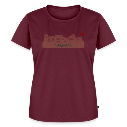 DAMEN ORGANIC SHIRT - HEIDELBERGER SCHLOSS DAHÄM TRANSPARENT - Burgunderrot