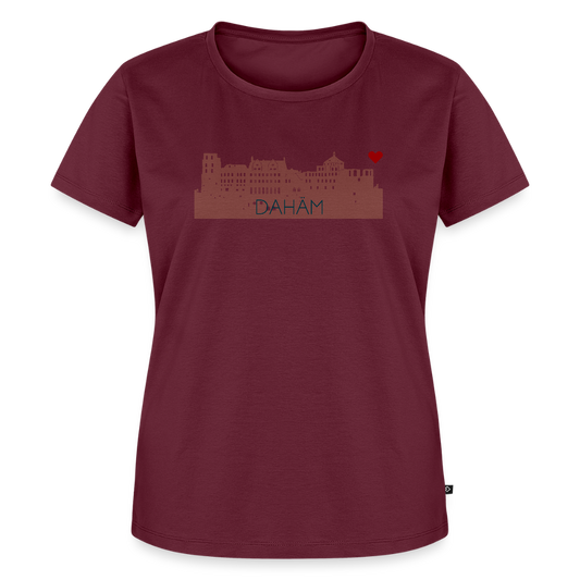 DAMEN ORGANIC SHIRT - HEIDELBERGER SCHLOSS DAHÄM TRANSPARENT - Burgunderrot
