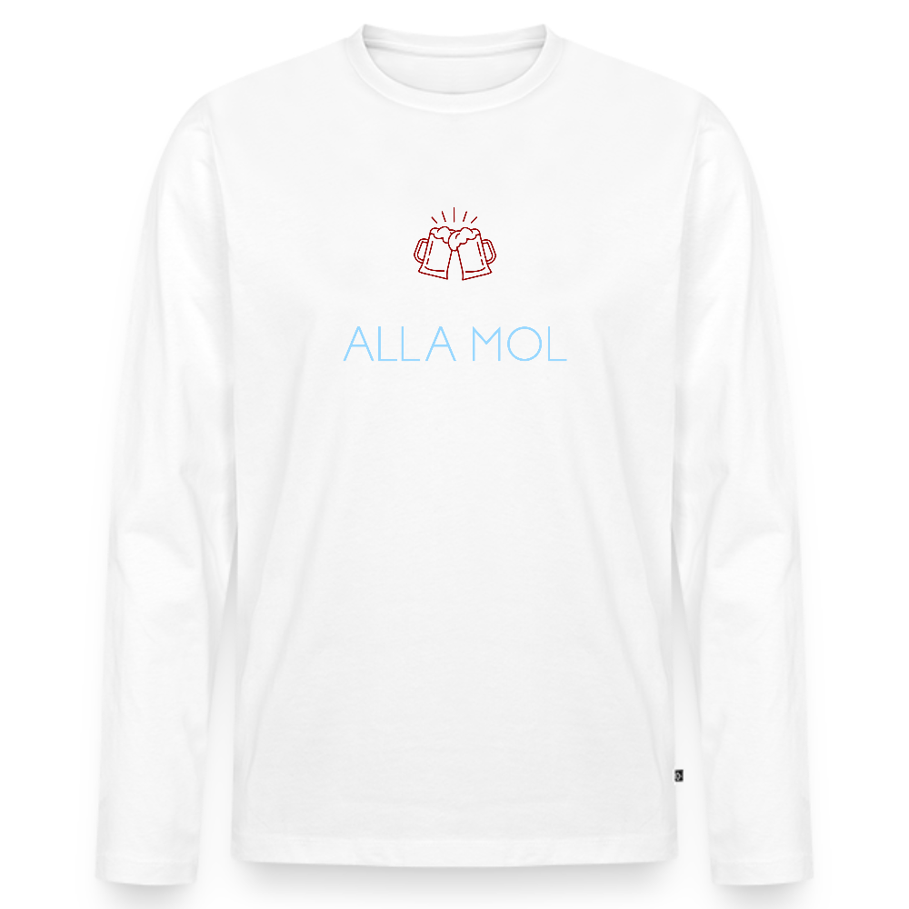 HERREN ORGANIC LANGARM-SHIRT - ALLA MOL DARK - Weiß
