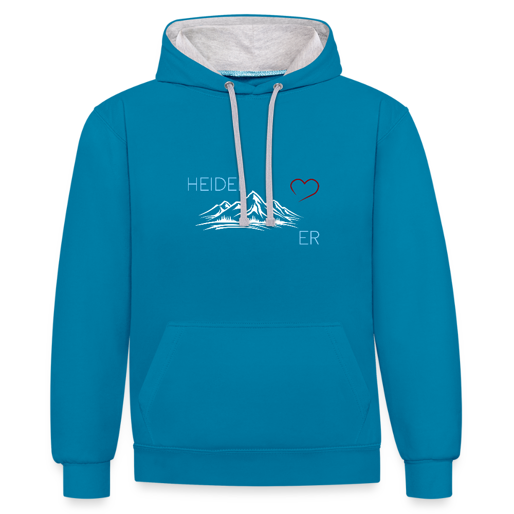 UNISEX HOODIE - HEIDEL(BERG)ER MIT HERZ DARK - Pfauenblau/Grau meliert