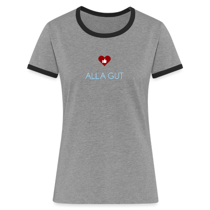 DAMEN KONTRAST SHIRT- ALLA GUT DARK - Grau meliert/Schwarz