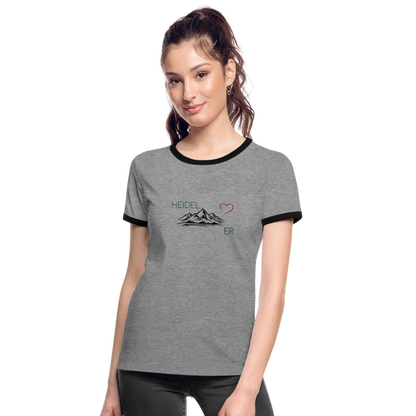 DAMEN KONTRAST SHIRT- HEIDEL(BERG)ER TRANSPARENT - Grau meliert/Schwarz