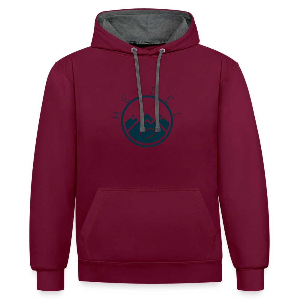 UNISEX HOODIE - HEIDELSTORE TRANSPARENT - Weinrot/Anthrazit