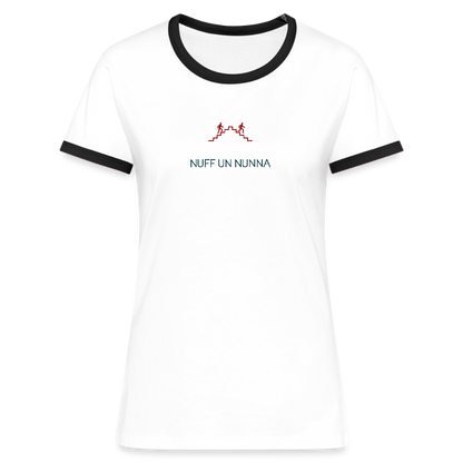 DAMEN KONTRAST SHIRT - NUFF UN NUNNA TRANSPARENT - Weiß/Schwarz