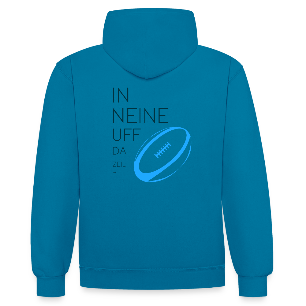 UNISEX HOODIE - IN NEINE UFF DA ZEIL RUGBY TRANSPARENT - Pfauenblau/Grau meliert