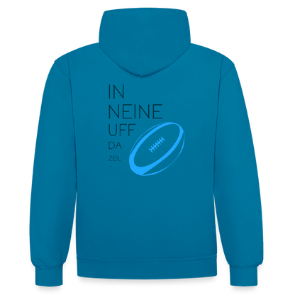 UNISEX HOODIE - IN NEINE UFF DA ZEIL RUGBY TRANSPARENT - Pfauenblau/Grau meliert