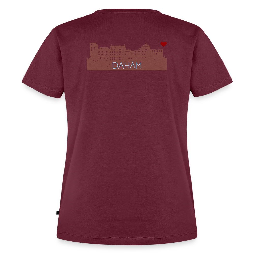 DAMEN ORGANIC SHIRT - HEIDELBERGER SCHLOSS DAHÄM (DESIGN HINTEN) DARK - Burgunderrot