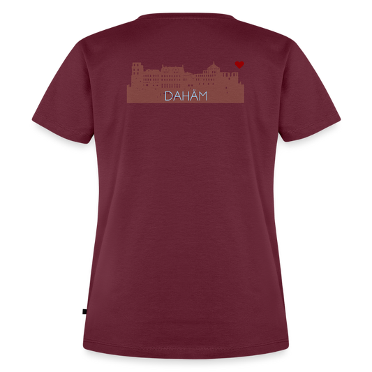 DAMEN ORGANIC SHIRT - HEIDELBERGER SCHLOSS DAHÄM (DESIGN HINTEN) DARK - Burgunderrot