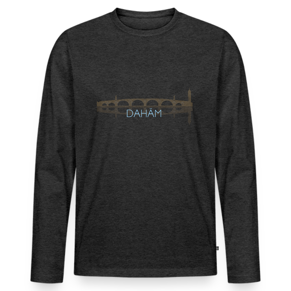 HERREN ORGANIC LANGARM-SHIRT - ALTE BRÜCKE DAHÄM DARK - Anthrazit meliert