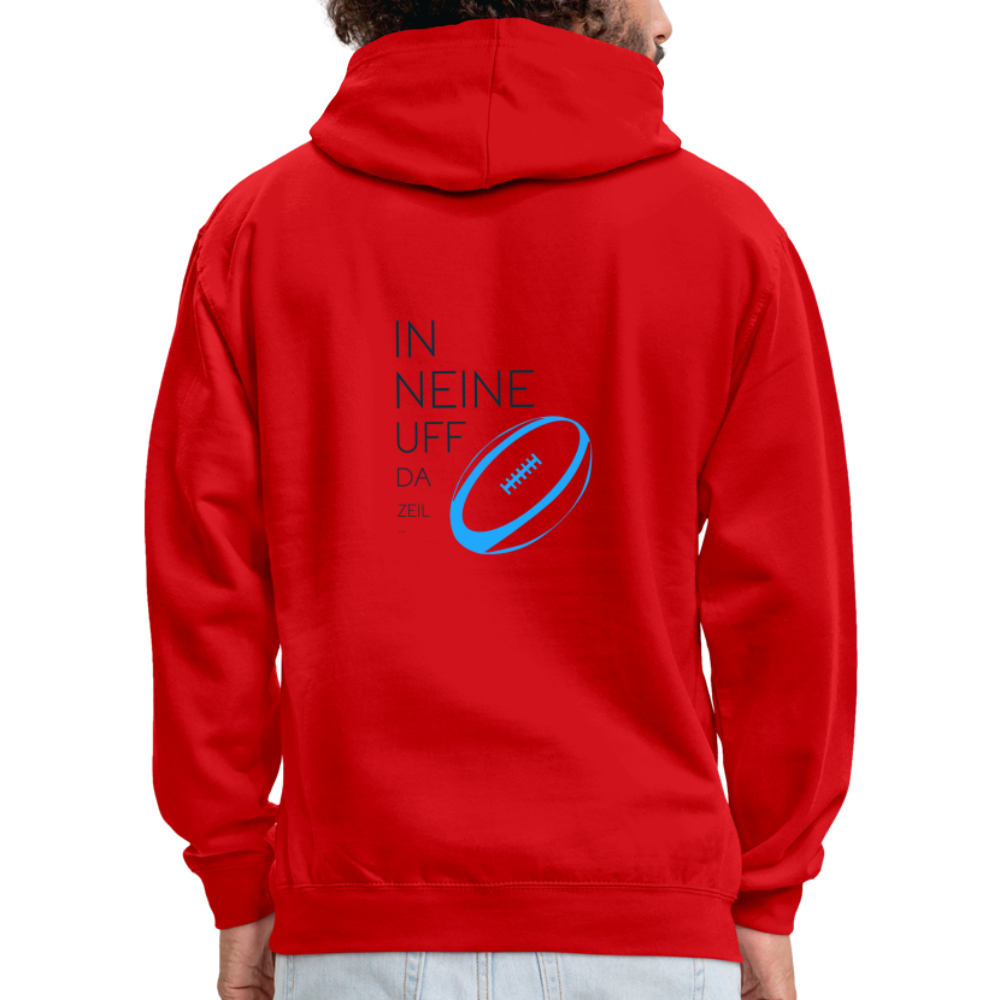 UNISEX HOODIE - IN NEINE UFF DA ZEIL RUGBY TRANSPARENT - Rot/Weiß