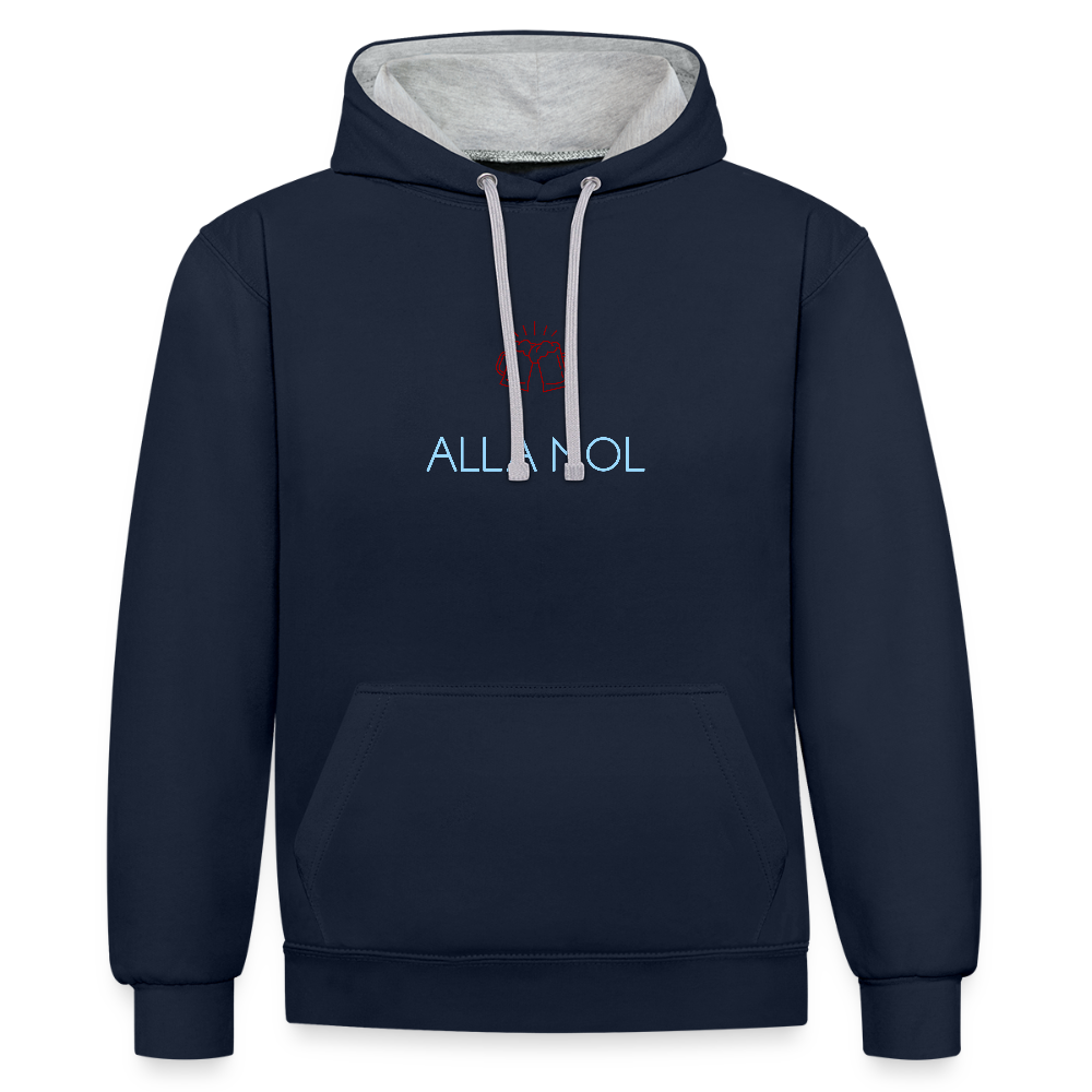 UNISEX HOODIE - ALLA MOL BIER DARK - Navy/Grau meliert