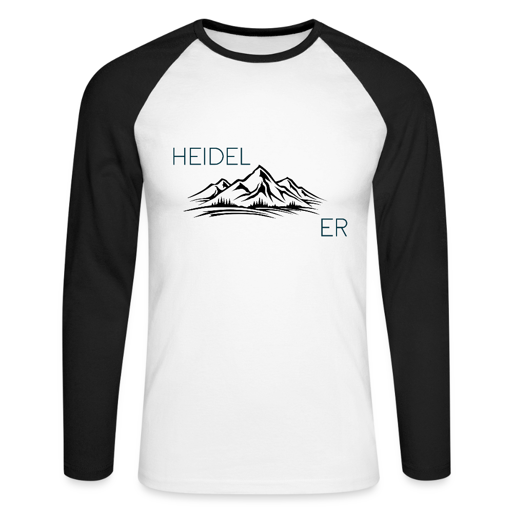 HERREN LANGARM KONTRAST SHIRT- HEIDEL(BERG)ER TRANSPARENT - Weiß/Schwarz