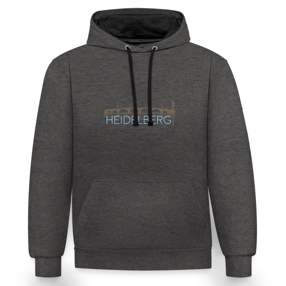 UNISEX HOODIE  - ALTE BRÜCKE HEIDELBERG DARK - Anthrazit/Schwarz