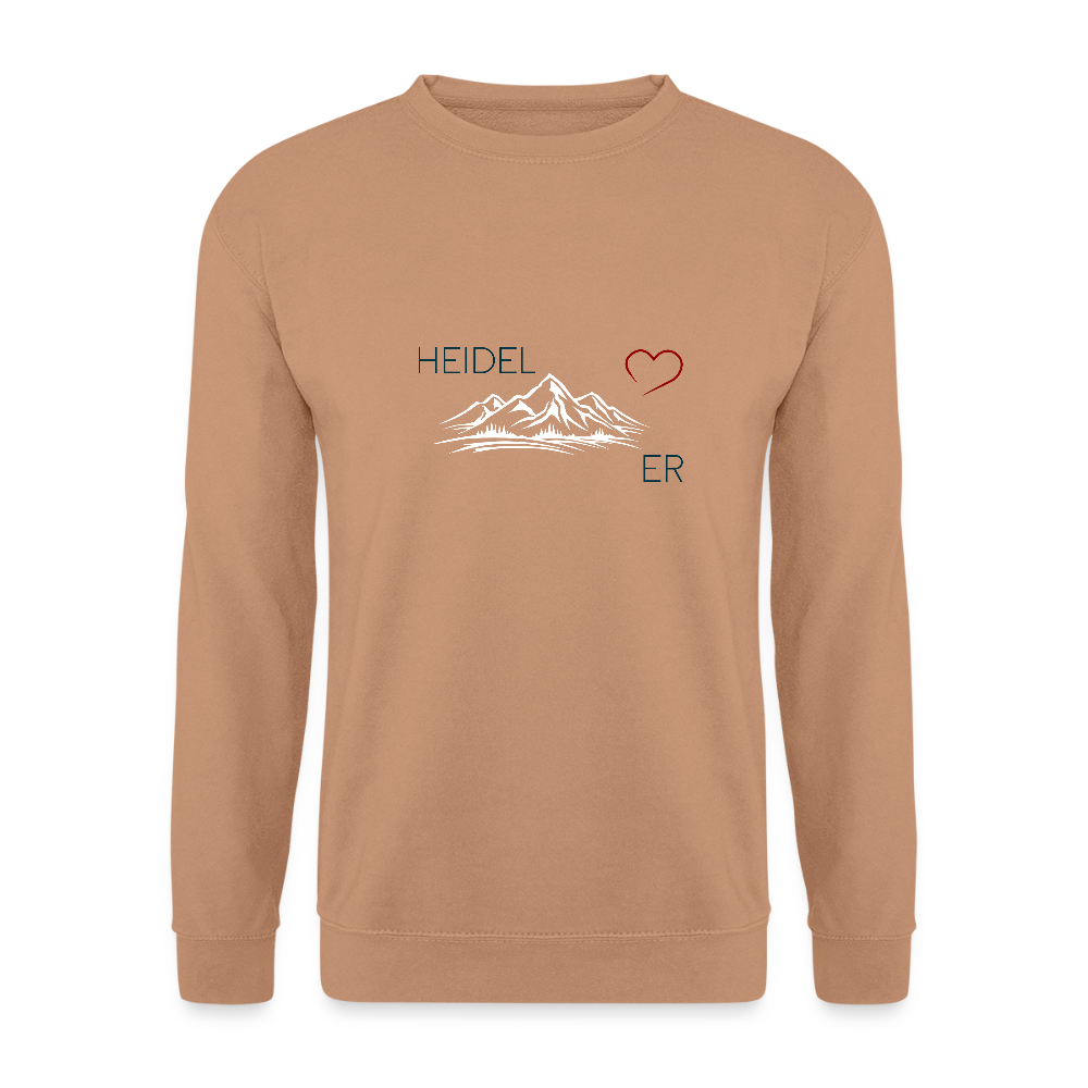 UNISEX SWEATSHIRT - HEIDEL(BERG)ER  MIT HERZ TRANSPARENT - Mocca