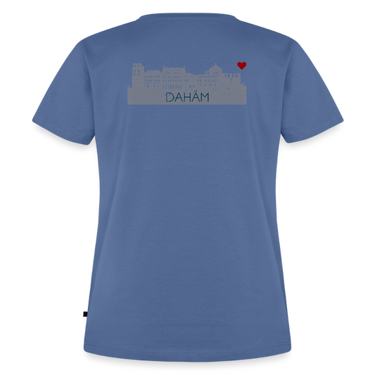 DAMEN ORGANIC SHIRT - HEIDELBERGER SCHLOSS DAHÄM (DESIGN HINTEN) TRANSPARENT - Taubenblau