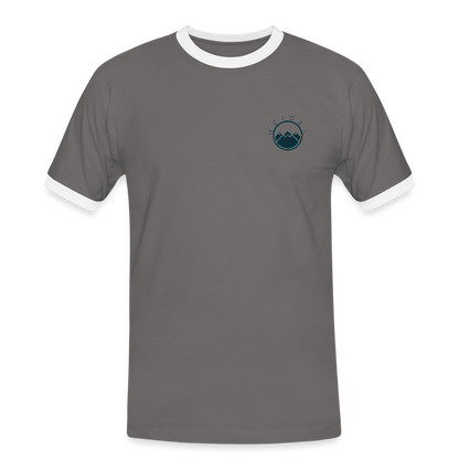 HERREN KONTRAST SHIRT - IN NEINE UFF DA ZEIL RUGBY TRANSPARENT - Dunkelgrau/Weiß