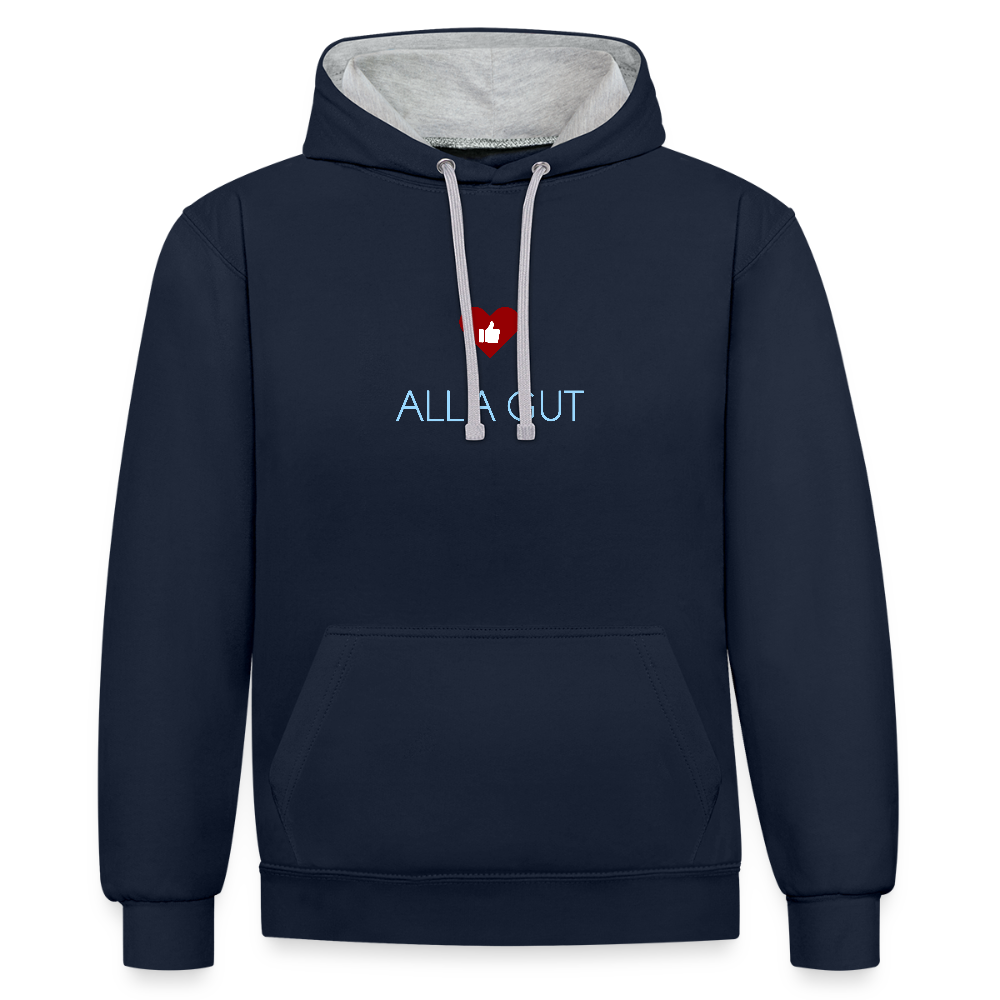 UNISEX HOODIE - ALLA GUT DARK - Navy/Grau meliert