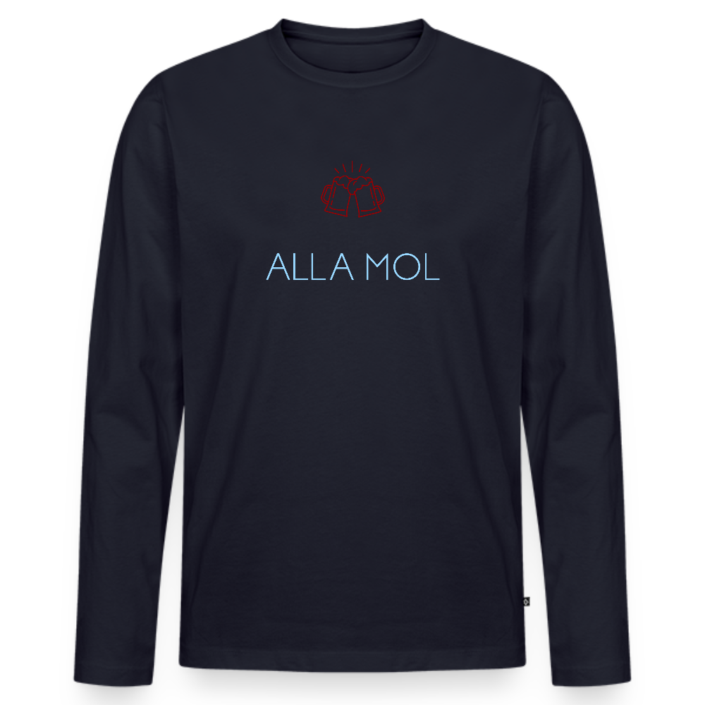 HERREN ORGANIC LANGARM-SHIRT - ALLA MOL DARK - Navy