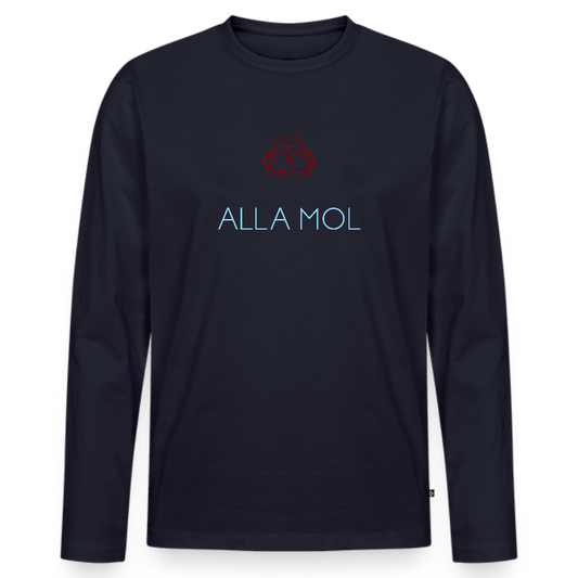 HERREN ORGANIC LANGARM-SHIRT - ALLA MOL DARK - Navy