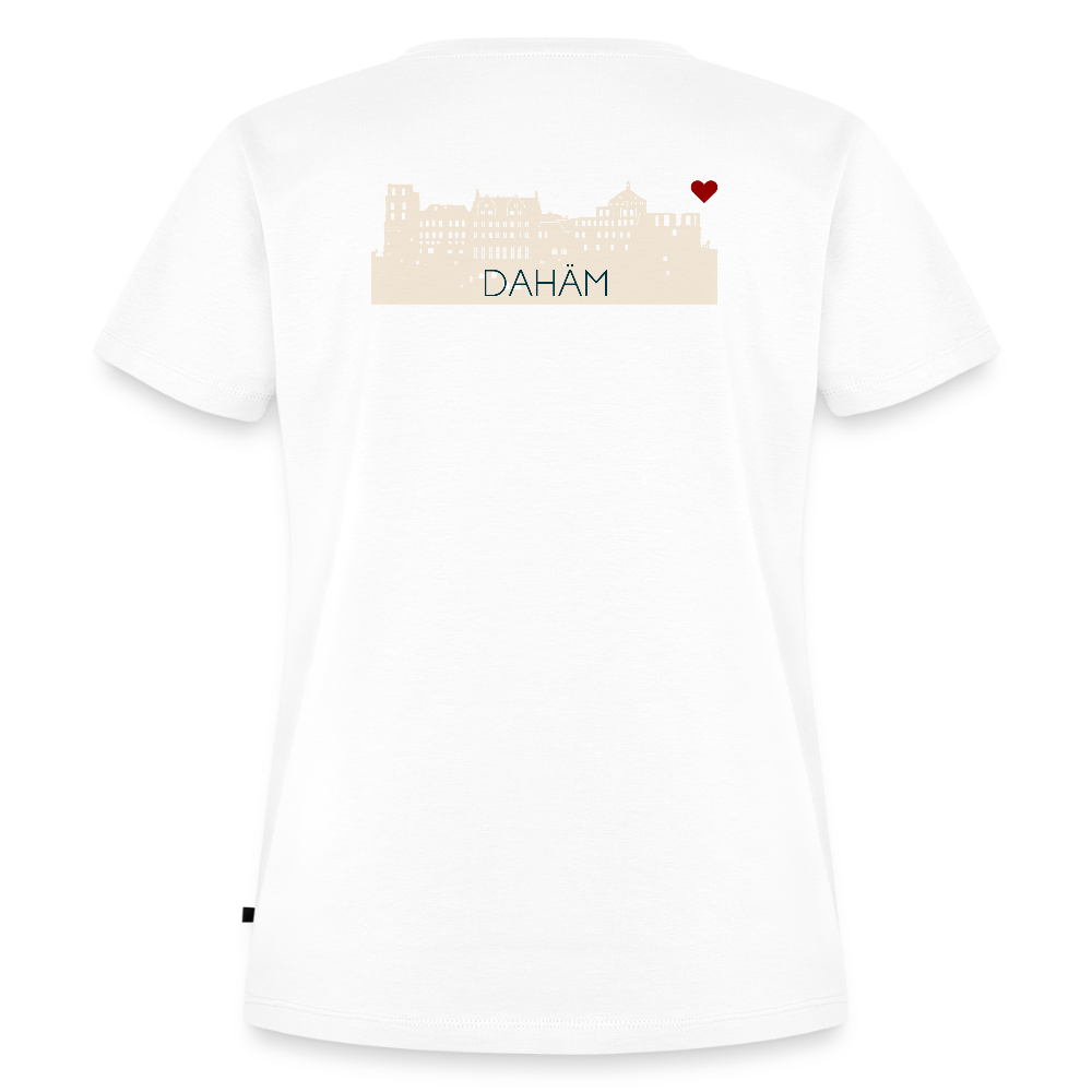 DAMEN ORGANIC SHIRT - HEIDELBERGER SCHLOSS DAHÄM (DESIGN HINTEN) TRANSPARENT - Weiß