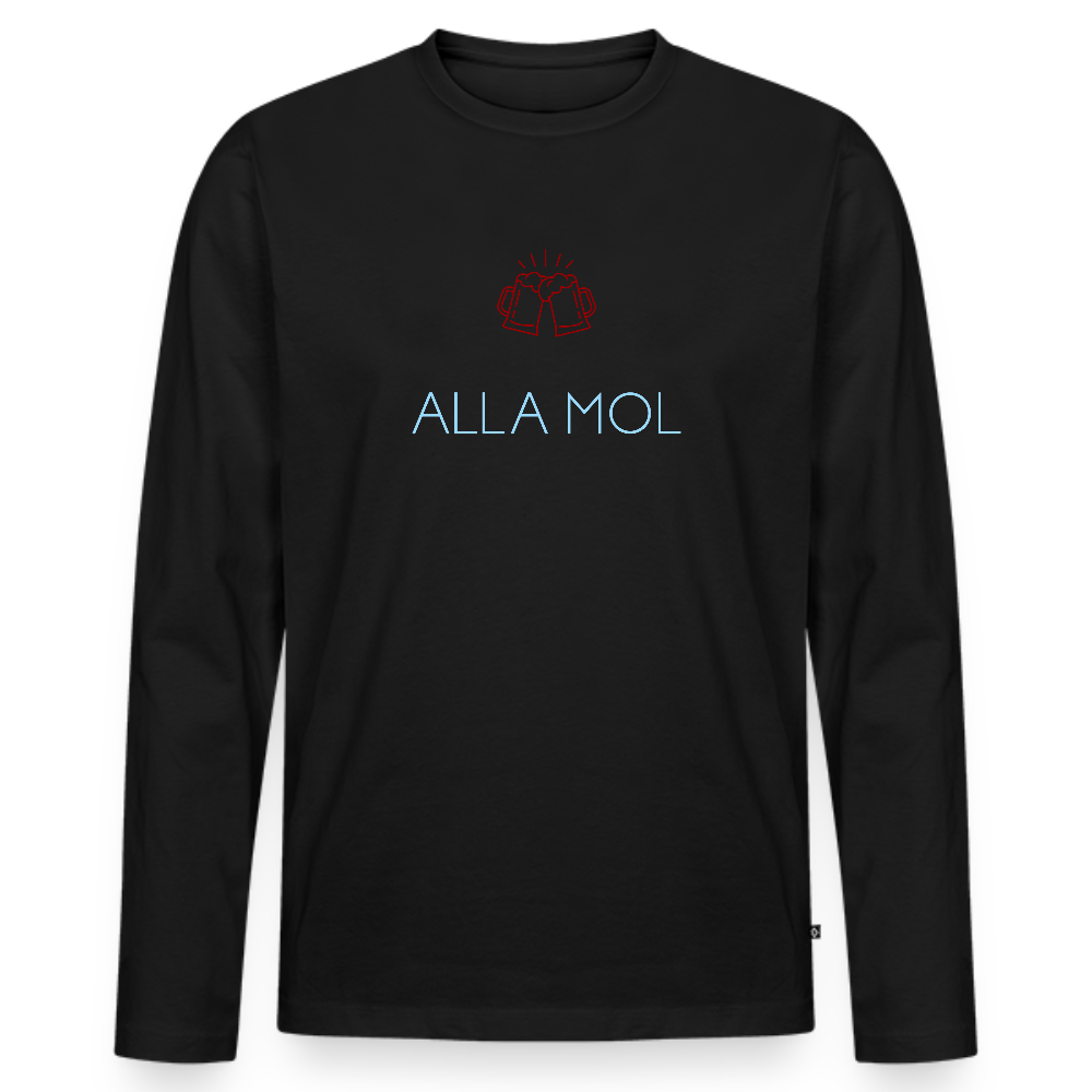 HERREN ORGANIC LANGARM-SHIRT - ALLA MOL DARK - Schwarz