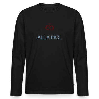 HERREN ORGANIC LANGARM-SHIRT - ALLA MOL DARK - Schwarz