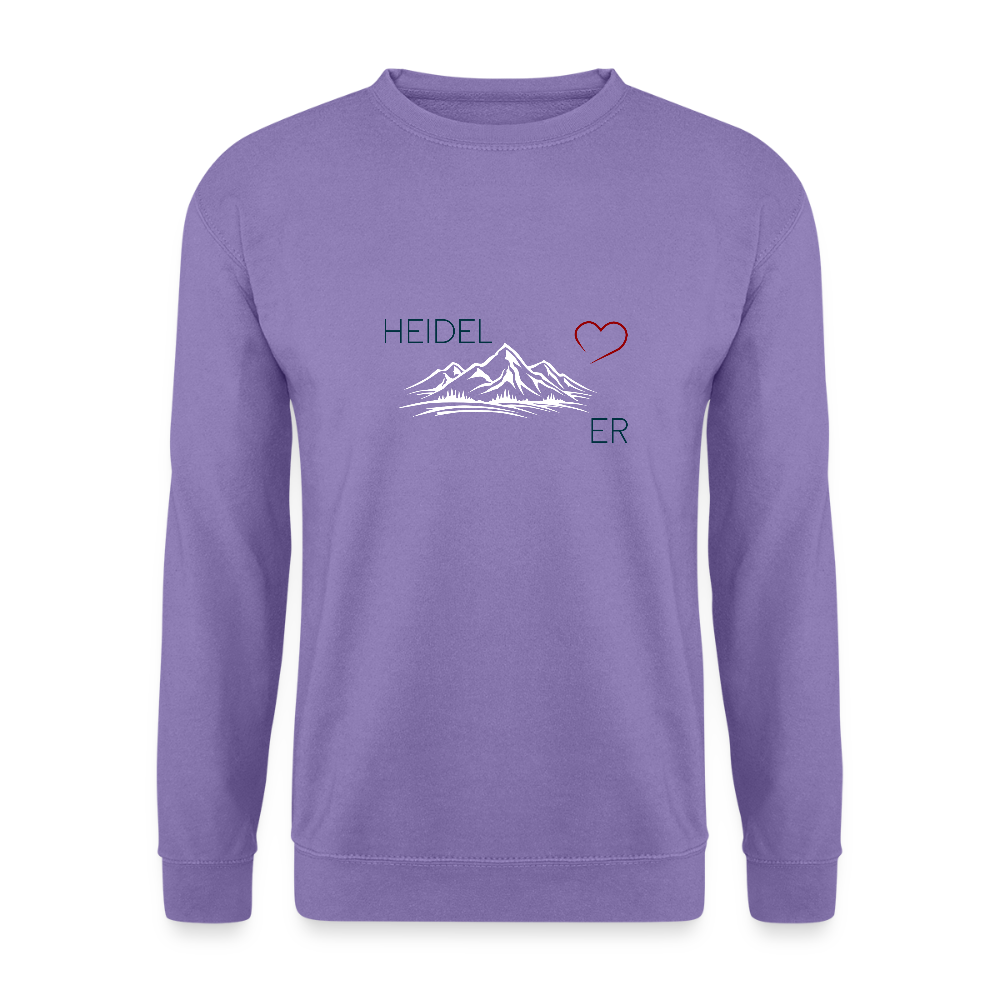 UNISEX SWEATSHIRT - HEIDEL(BERG)ER  MIT HERZ TRANSPARENT - Lavendel