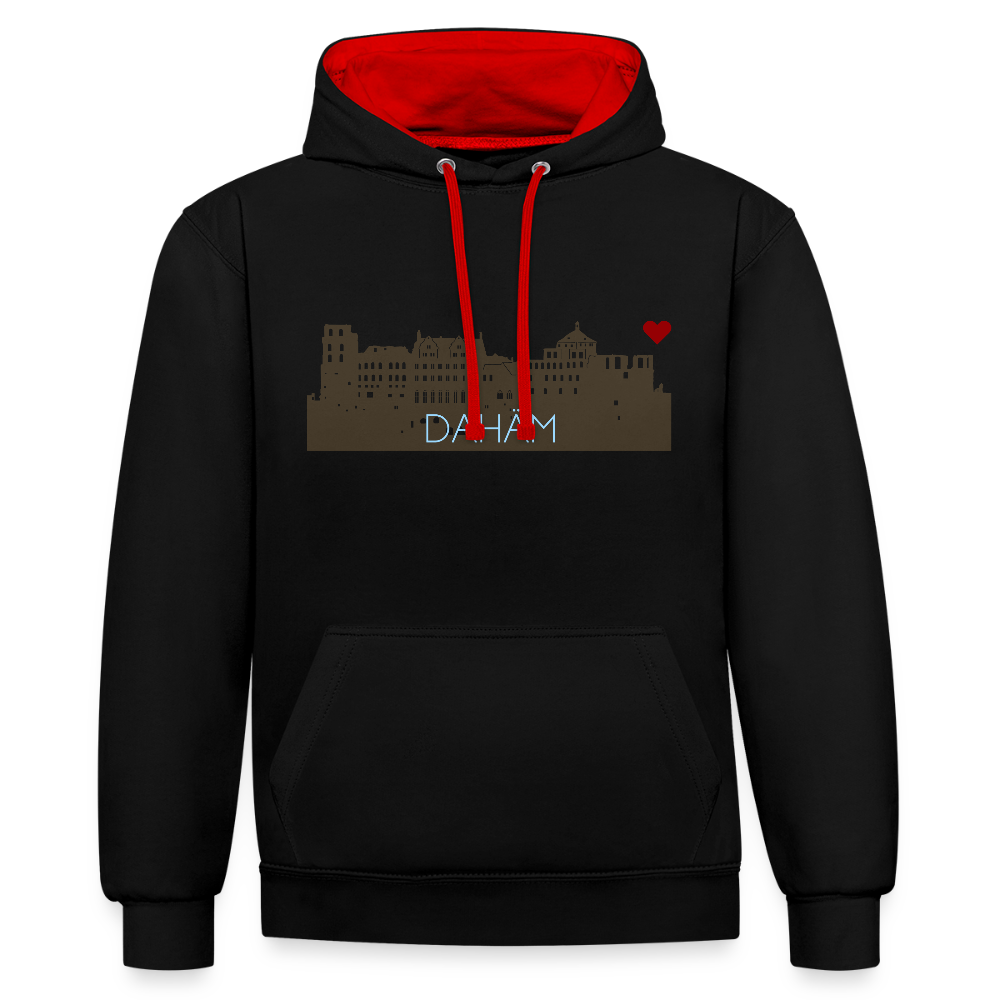 UNISEX HOODIE - HEIDELBERGER SCHLOSS DAHÄM DARK - Schwarz/Rot