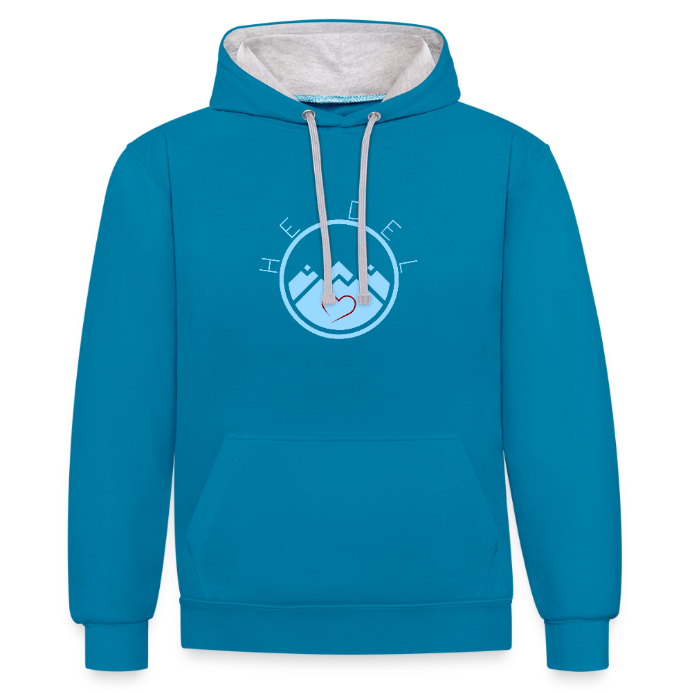 UNISEX HOODIE - HEIDELSTORE DARK - Pfauenblau/Grau meliert
