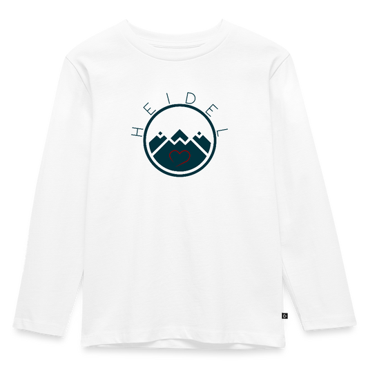 KINDER PREMIUM LANGARM-SHIRT - HEIDELSTORE TRANSPARENT - Weiß