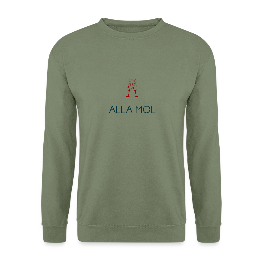 UNISEX SWEATSHIRT - ALLA MOL SEKT TRANSPARENT - Armeegrün