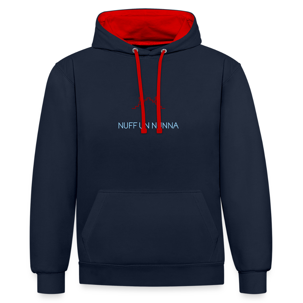 UNISEX HOODIE - NUFF UN NUNNA DARK - Navy/Rot