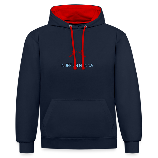 UNISEX HOODIE - NUFF UN NUNNA DARK - Navy/Rot