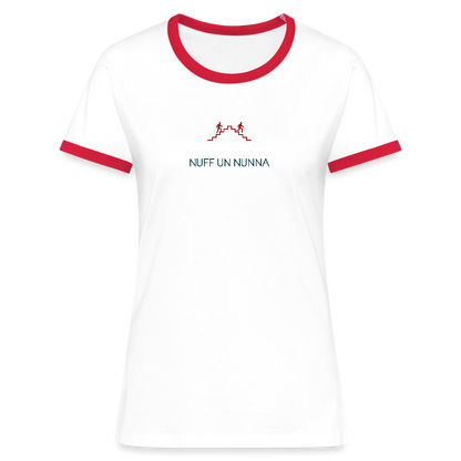 DAMEN KONTRAST SHIRT - NUFF UN NUNNA TRANSPARENT - Weiß/Rot