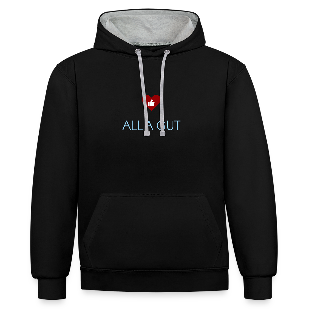 UNISEX HOODIE - ALLA GUT DARK - Schwarz/Grau meliert