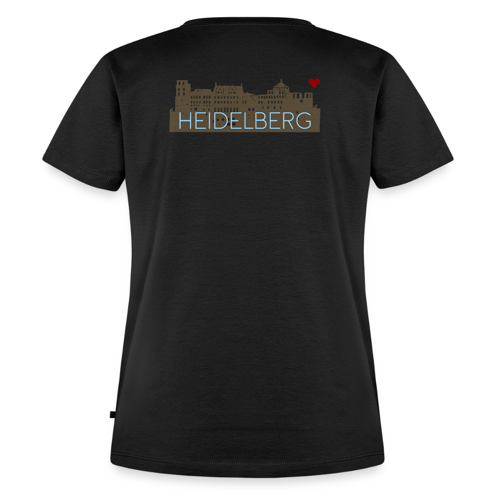 DAMEN ORGANIC SHIRT - HEIDELBERGER SCHLOSS (DESIGN HINTEN) DARK - Schwarz