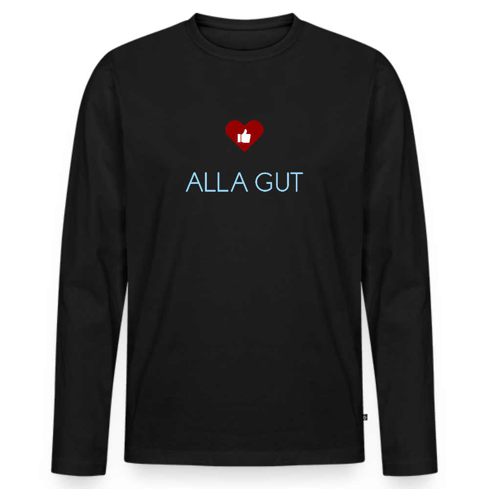 HERREN ORGANIC LANGARM-SHIRT - ALLA GUT DARK - Schwarz