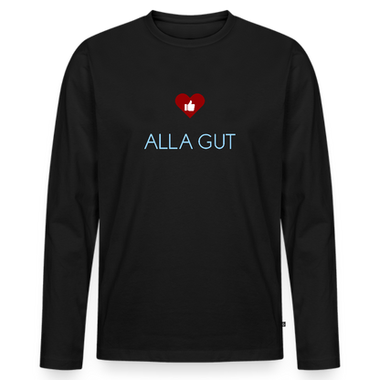 HERREN ORGANIC LANGARM-SHIRT - ALLA GUT DARK - Schwarz