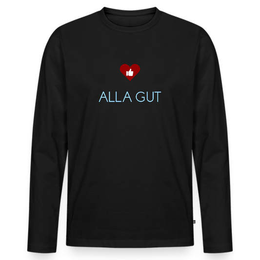 HERREN ORGANIC LANGARM-SHIRT - ALLA GUT DARK - Schwarz