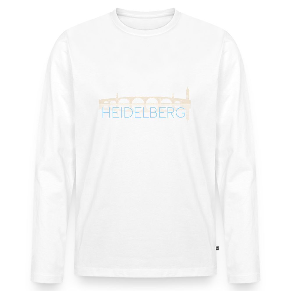 HERREN ORGANIC LANGARM-SHIRT - ALTE BRÜCKE HEIDELBERG DARK - Weiß
