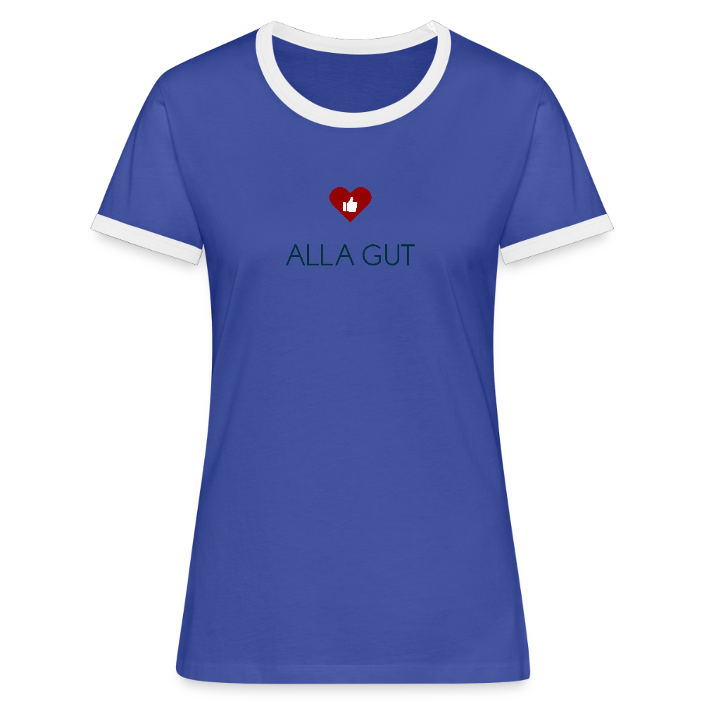 DAMEN KONTRAST SHIRT- ALLA GUT TRANSPARENT - Blau/Weiß