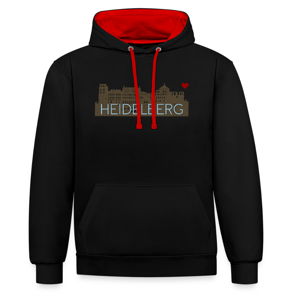 UNISEX HOODIE - HEIDELBERGER SCHLOSS DARK - Schwarz/Rot