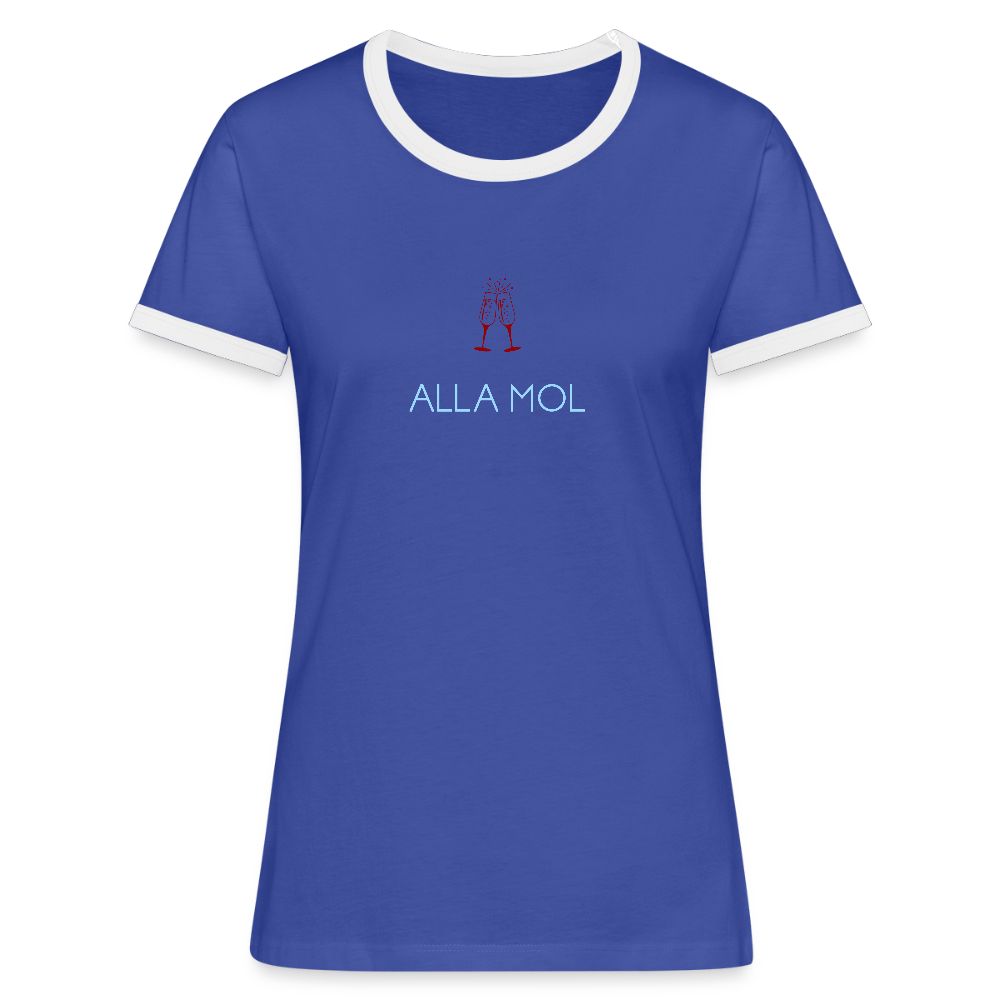 DAMEN KONTRAST SHIRT - ALLA MOL DARK - Blau/Weiß