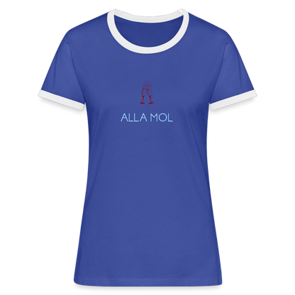 DAMEN KONTRAST SHIRT - ALLA MOL DARK - Blau/Weiß