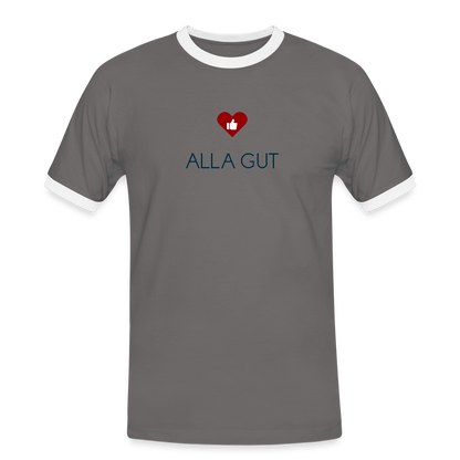 HERREN KONTRAST SHIRT- ALLA GUT TRANSPARENT - Dunkelgrau/Weiß