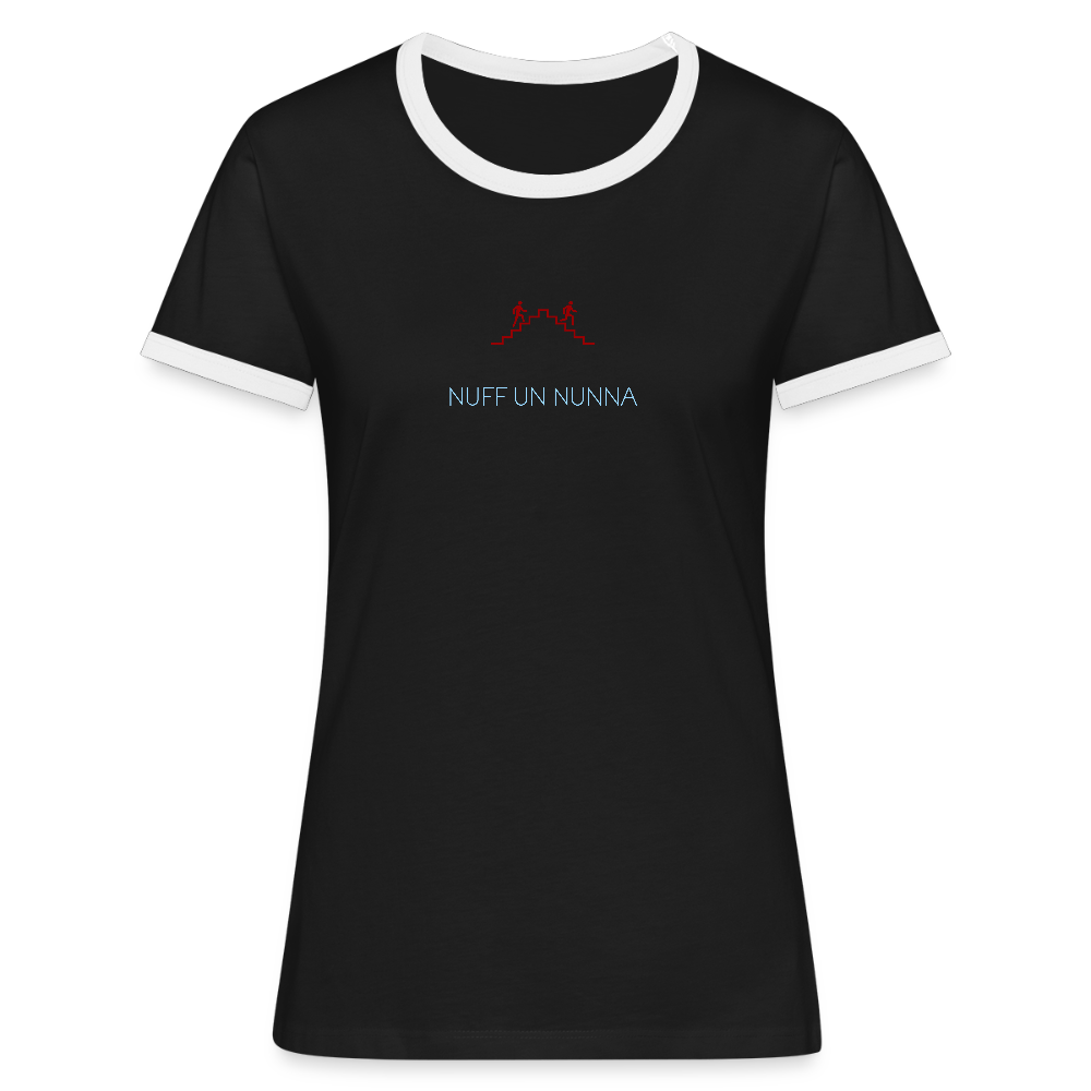 DAMEN KONTRAST SHIRT - NUFF UN NUNNA DARK - Schwarz/Weiß