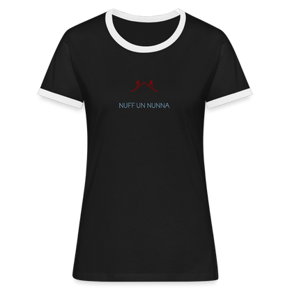 DAMEN KONTRAST SHIRT - NUFF UN NUNNA DARK - Schwarz/Weiß